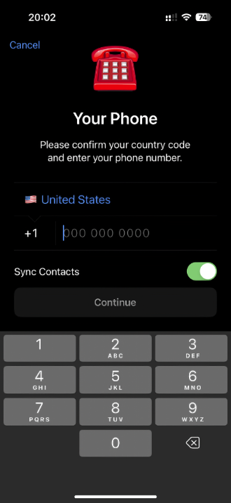 Telegram kayıt adımı