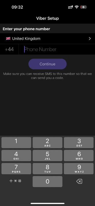 Viber kayıt adımı